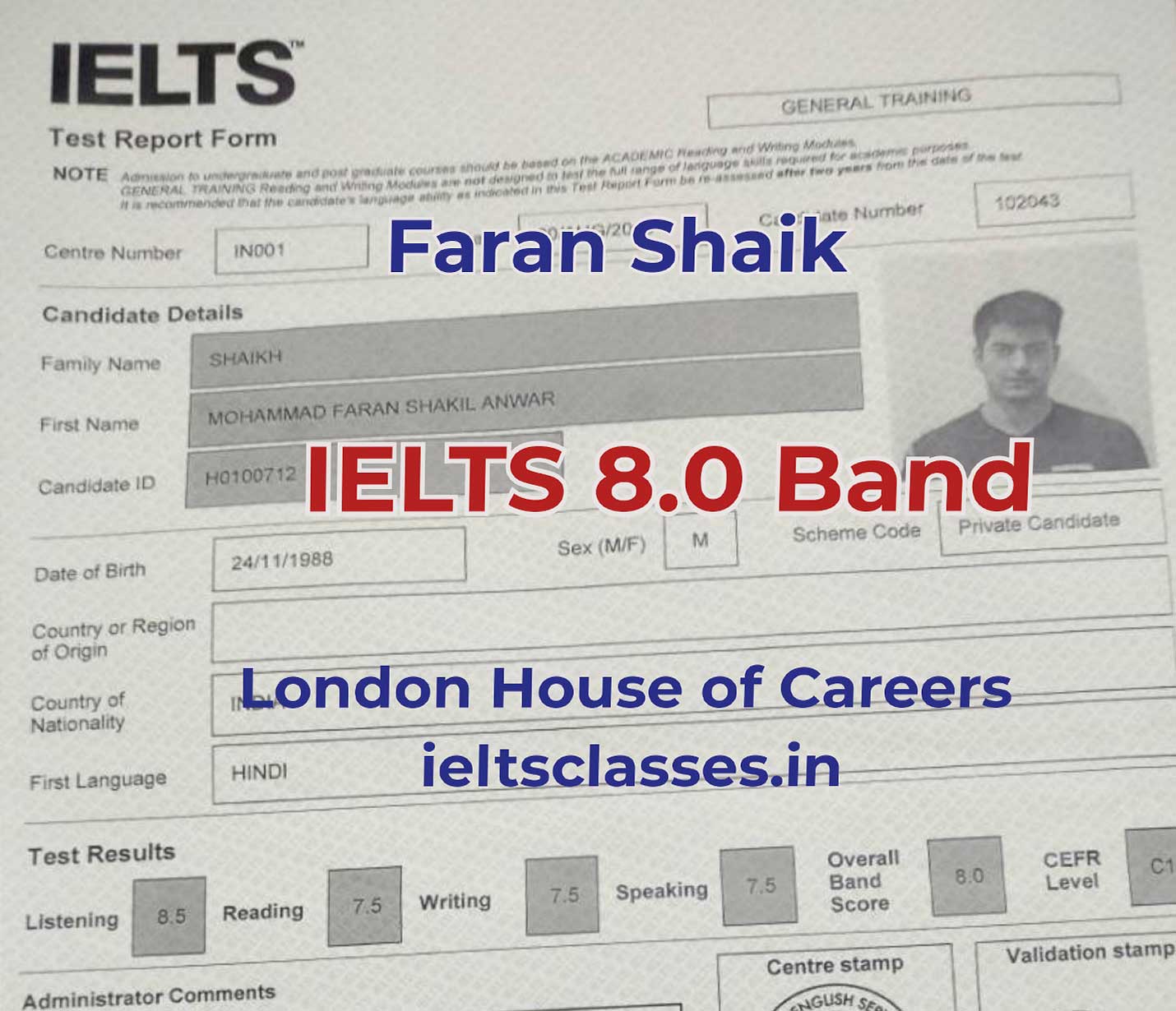 IELTS certificate