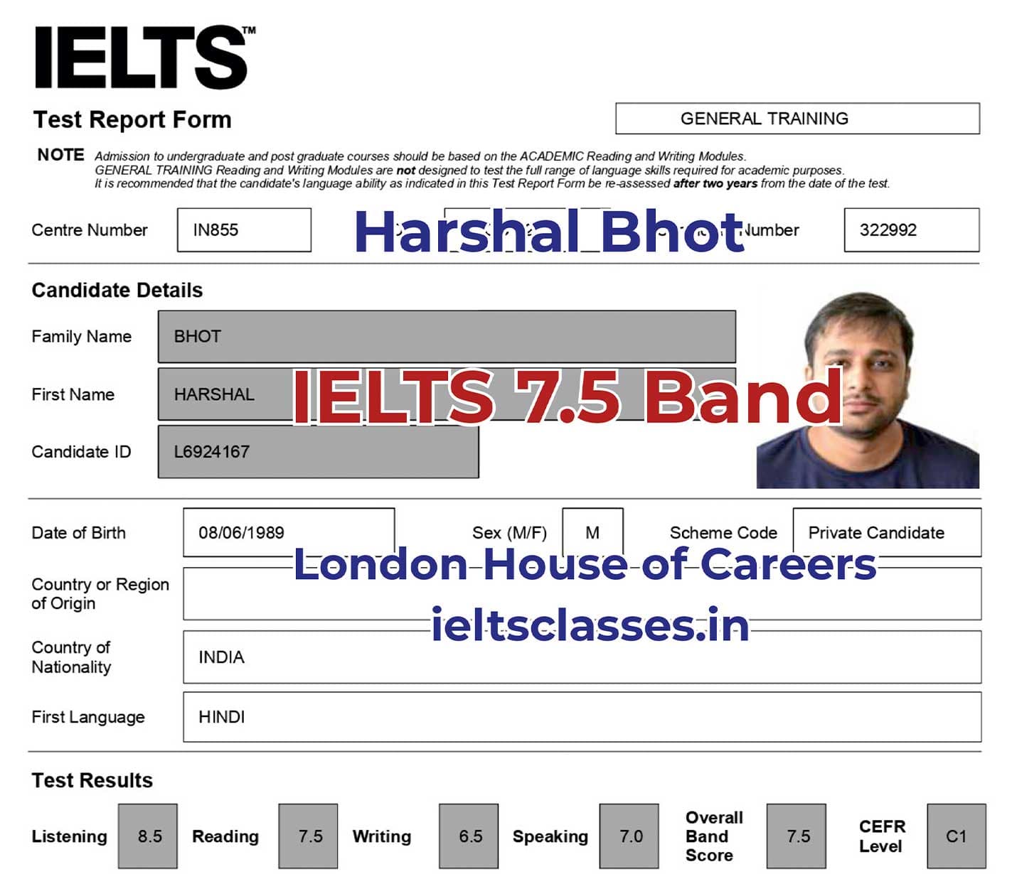 IELTS certificate