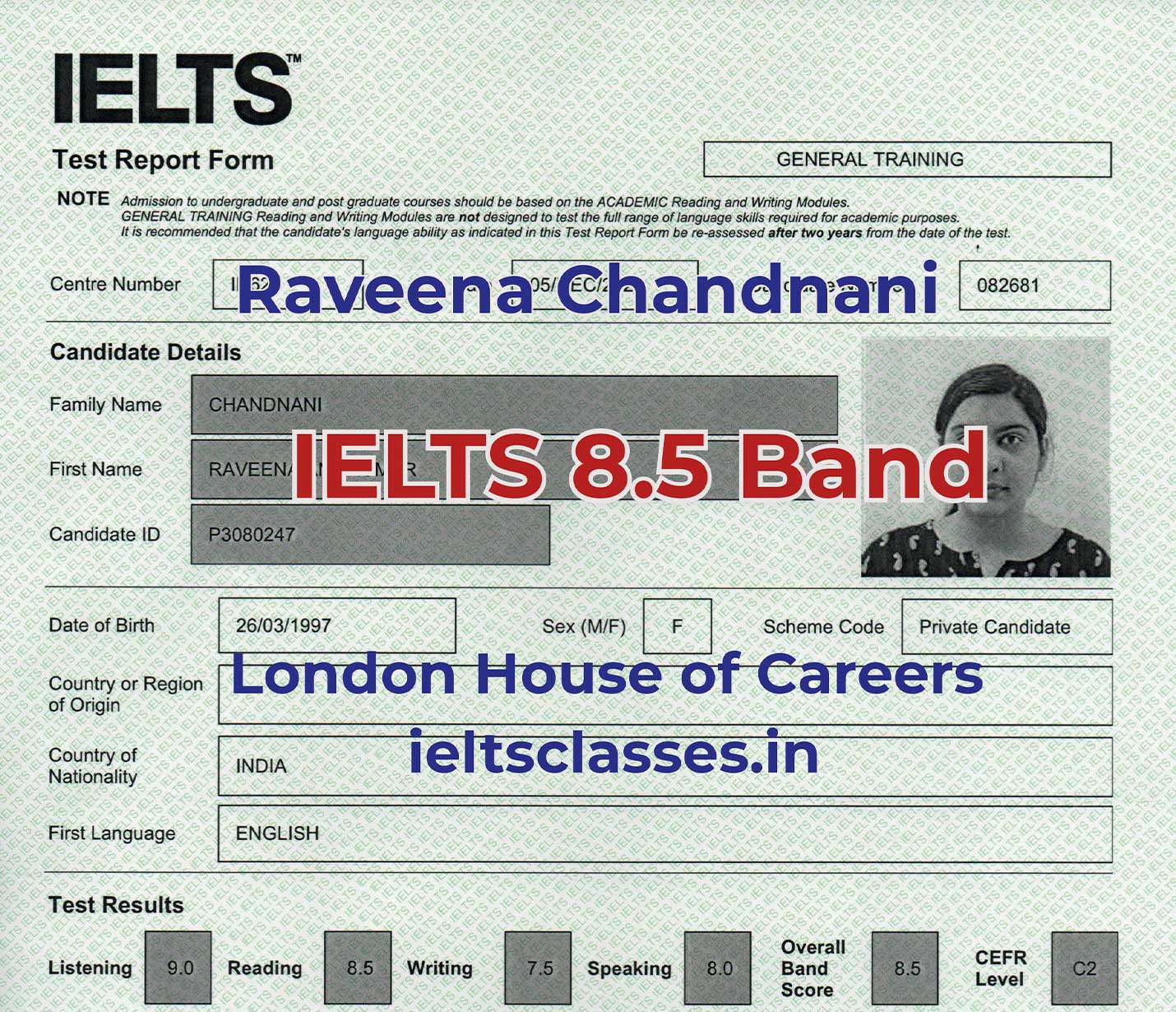 IELTS certificate